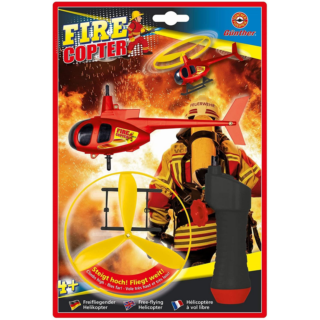 Günther 1676 Fire Copter - Helikopter mit Schnellstartgriff - Rotordurchmesser ca. 12.5 cm