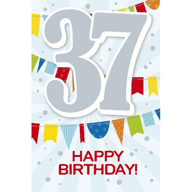 Depesche 5698-050 Karten mit Musik - # 50 - Happy Birthday - Zahl 37 - multi-color