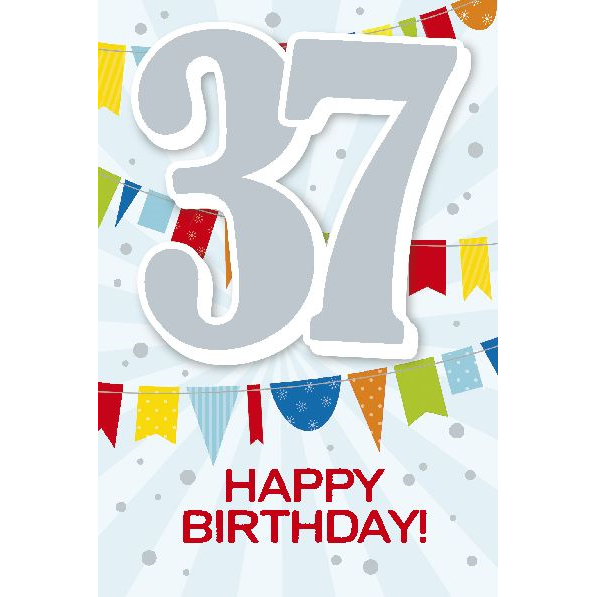 Depesche 5698-050 Karten mit Musik - # 50 - Happy Birthday - Zahl 37 - multi-color