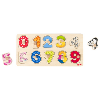 goki 57480 Holzpuzzle - Hintergrundbildpuzzle - Lerne zählen