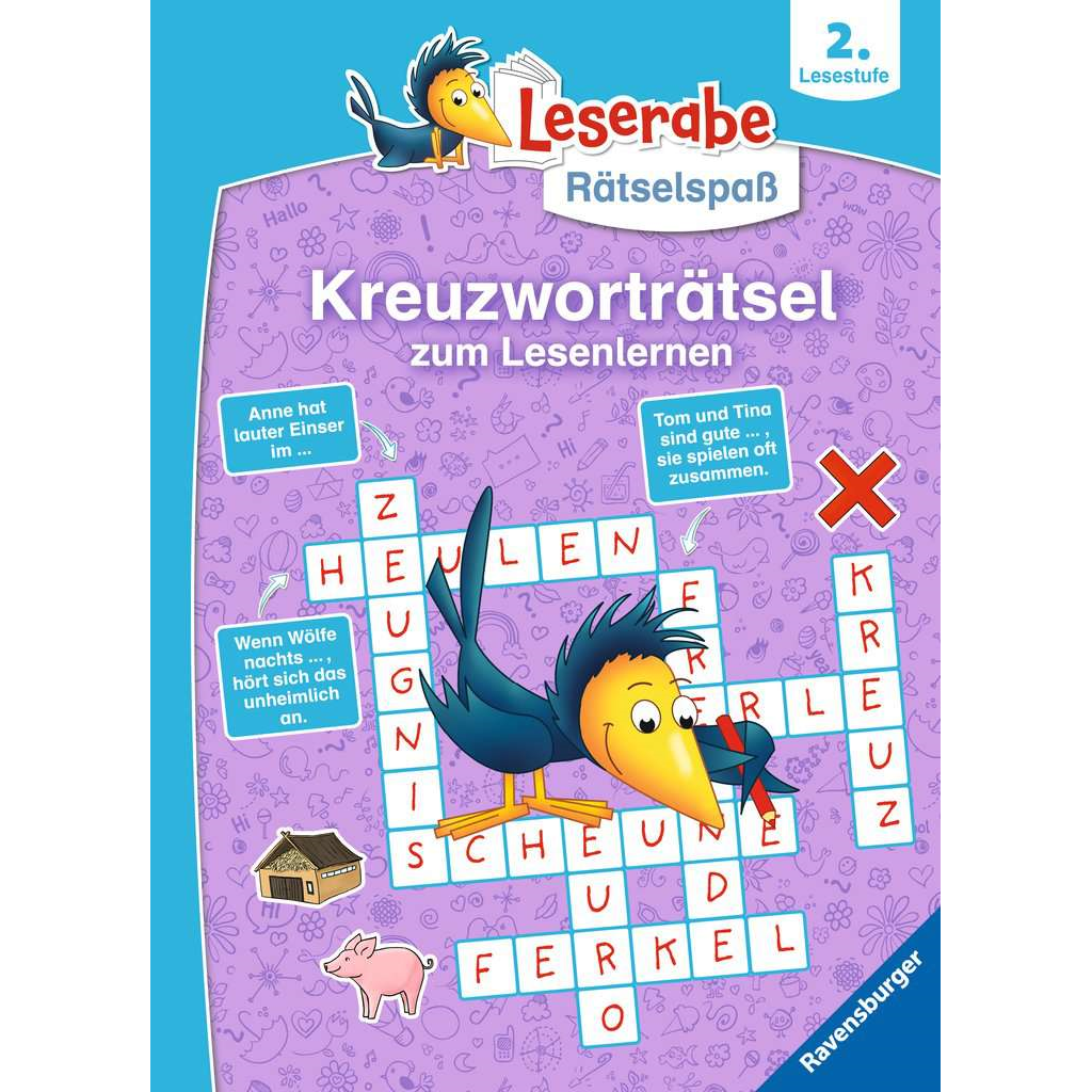 Ravensburger 48989 Leserabe - Rätselspaß - Kreuzworträtsel zum Lesenlernen (2. Lesestufe)