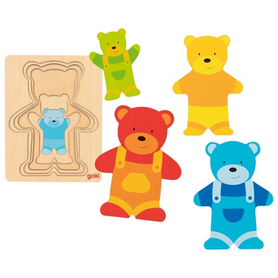 goki 57449 Holzpuzzle - Schichtenpuzzle - Bär