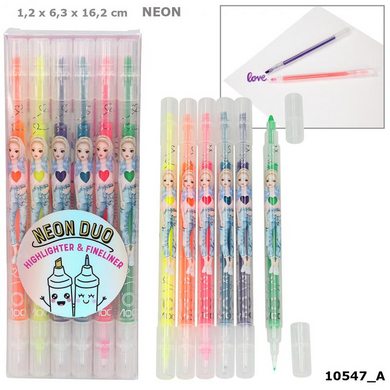 Depesche 10547 TOP Model - Neon Doppel-Fasermaler-Set 6er