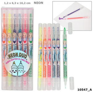 Depesche 10547 TOP Model - Neon Doppel-Fasermaler-Set 6er