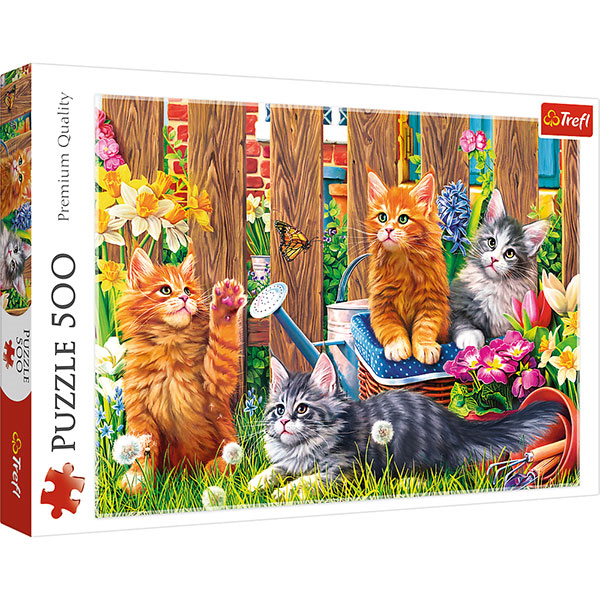 Trefl 37326 Trefl Puzzle - Premium Puzzle - # 500 - Katzen im Garten