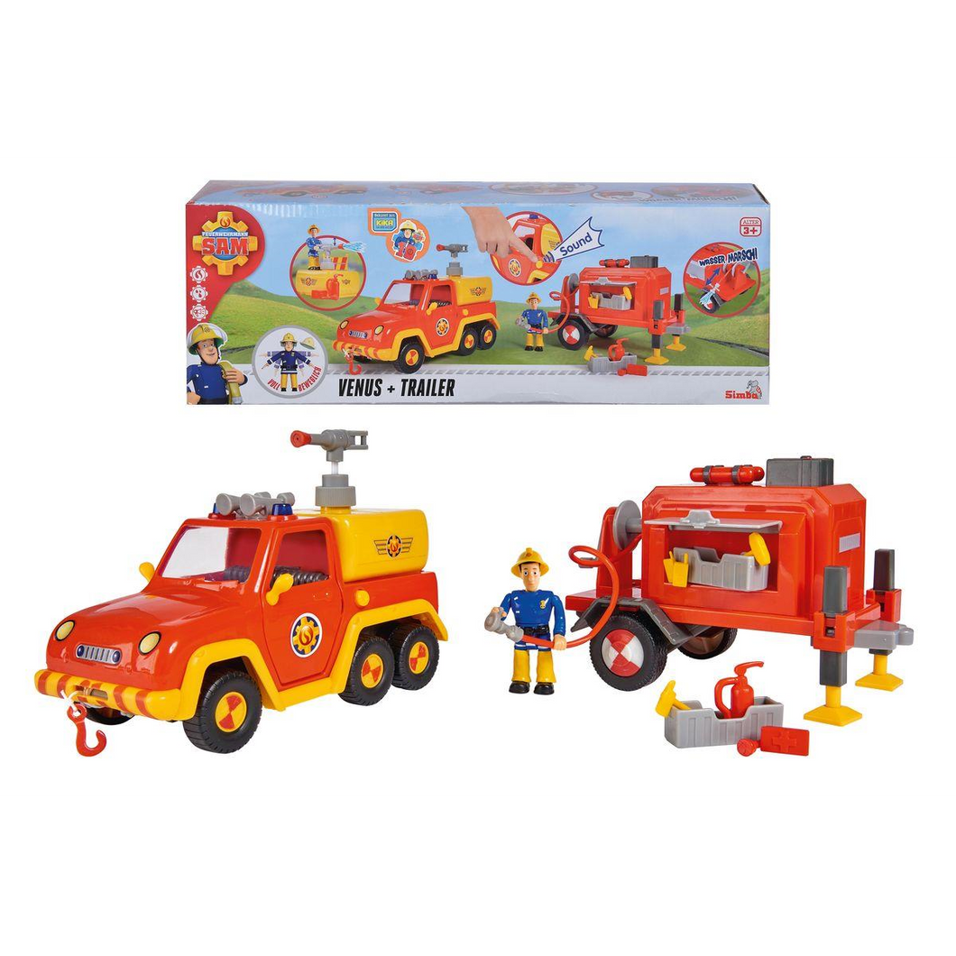 Simba Dickie 109251086 Simba Toys - Feuerwehrmann Sam - Venus mit Anhänger und Figur