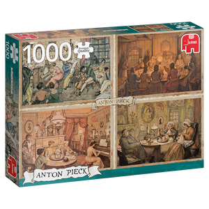 Jumbo Spiele 18856 Jumbo Puzzle - # 1000 - Unterhaltung im Wohnzimmer