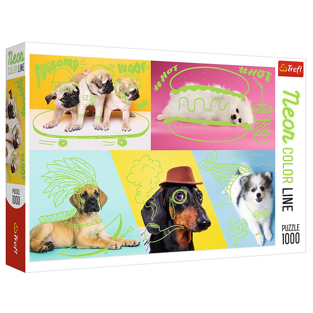 Trefl 5780 Trefl Puzzle - Neon Color Line - # 1000 - Hunde