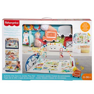 Mattel GJD41 Fisher Price - Jumbo Abenteuer Spieldecke mit Spielbogen + Baby-Decke + Spielteppich