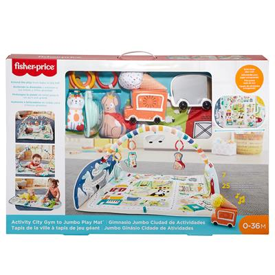 Mattel GJD41 Fisher Price - Jumbo Abenteuer Spieldecke mit Spielbogen + Baby-Decke + Spielteppich