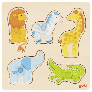 goki 57447 Holzpuzzle - Steckpuzzle - Auf Safari