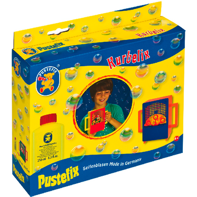 Carrera Toys 420869620 Kurbelix - Seifenblasen-Maschine mit Nachfüllflasche Pustefix (250 ml)
