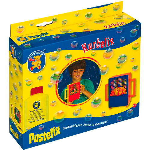 Carrera Toys 420869620 Kurbelix - Seifenblasen-Maschine mit Nachfüllflasche Pustefix (250 ml)