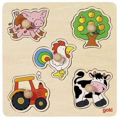 goki 57546 Holzpuzzle - Steckpuzzle - Auf dem Land