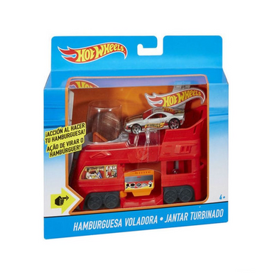 Mattel FDF56 Hot Wheels - Hamburger-Truck - Spielset zum Ausklappen