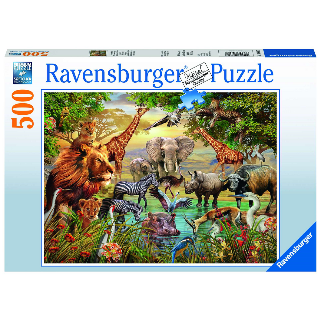 Ravensburger 14809 Erwachsenen-Puzzle - # 500 - Am Wasserloch