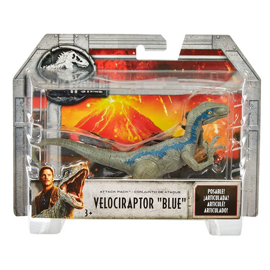 Mattel FPF12 Jurassic World - Attack Pack Velociraptor Blue 15cm