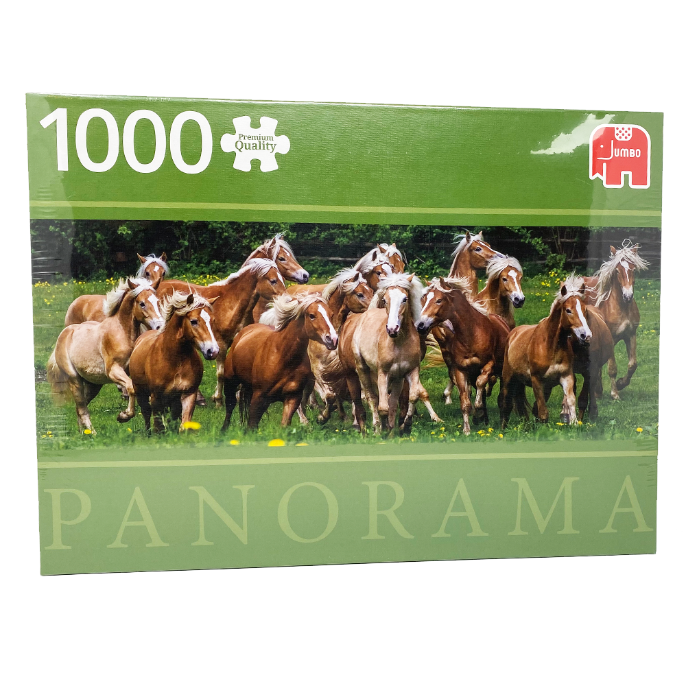 Jumbo Spiele 18827 Jumbo Puzzle - # 1000 - Haflinger Pferde -  Panorama