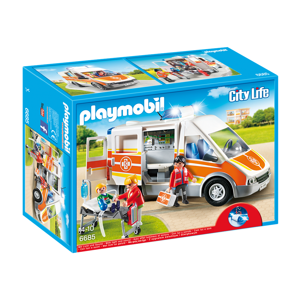 Playmobil 6685 City Life - Krankenhaus - Krankenwagen mit Licht und Sound
