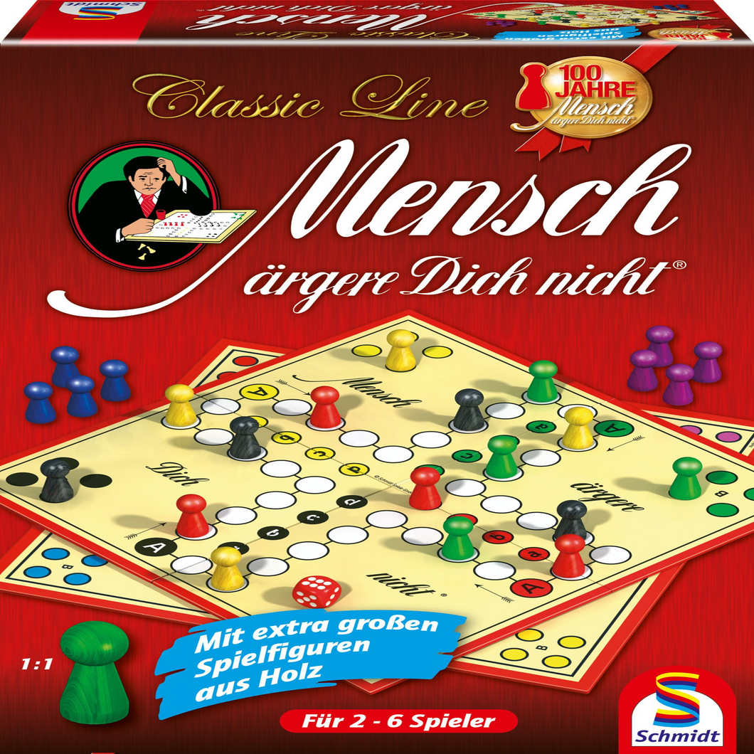 Schmidt Spiele 49085 Classic Line - Mensch ärgere Dich nicht - mit großen Spielfiguren