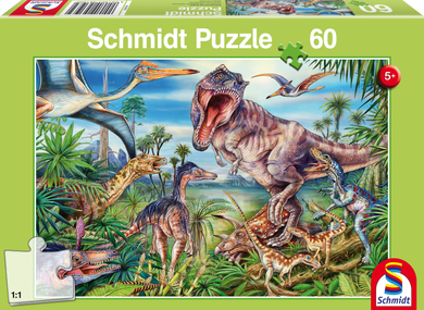 Schmidt Spiele 56193 Kinderpuzzle - Bei den Dinosauriern -  60 Teile