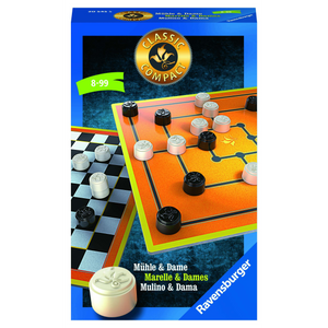 Ravensburger 20545 Mitbringspiele - Classic Compact: Mühle und Dame