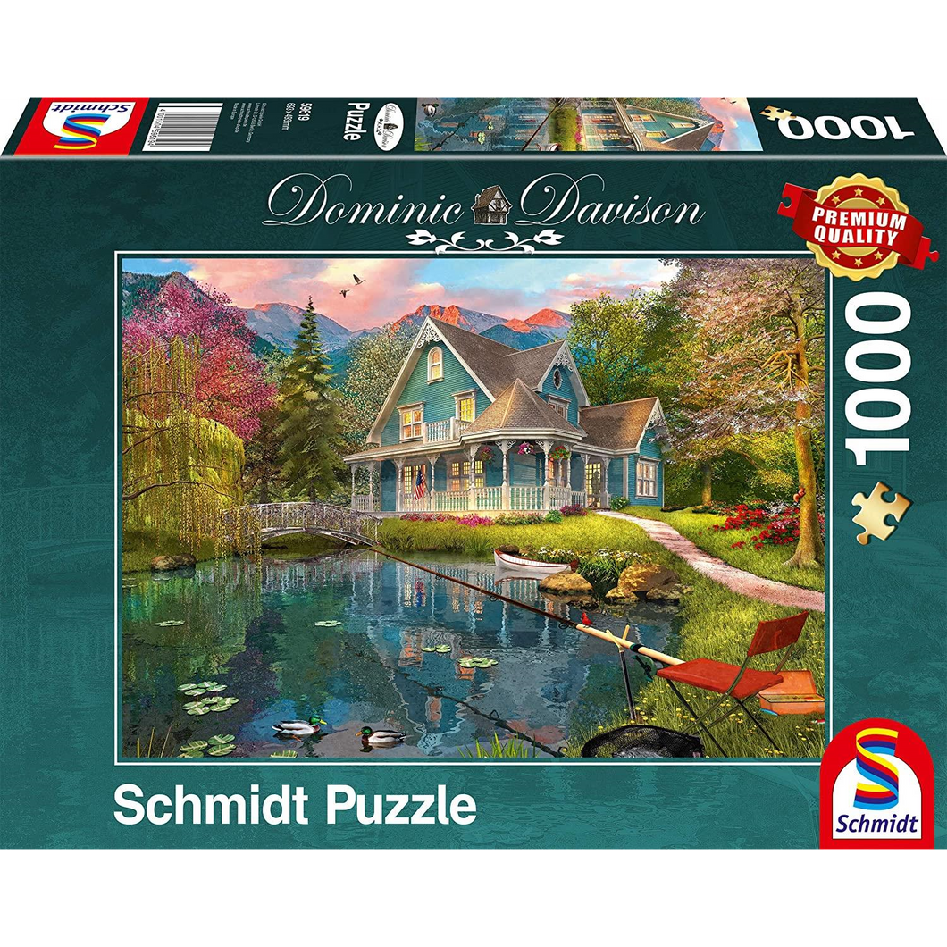 Schmidt Spiele 59619 Erwachsenenpuzzle - Dominic Davison - Ruhesitz am See  - 1000 Teile