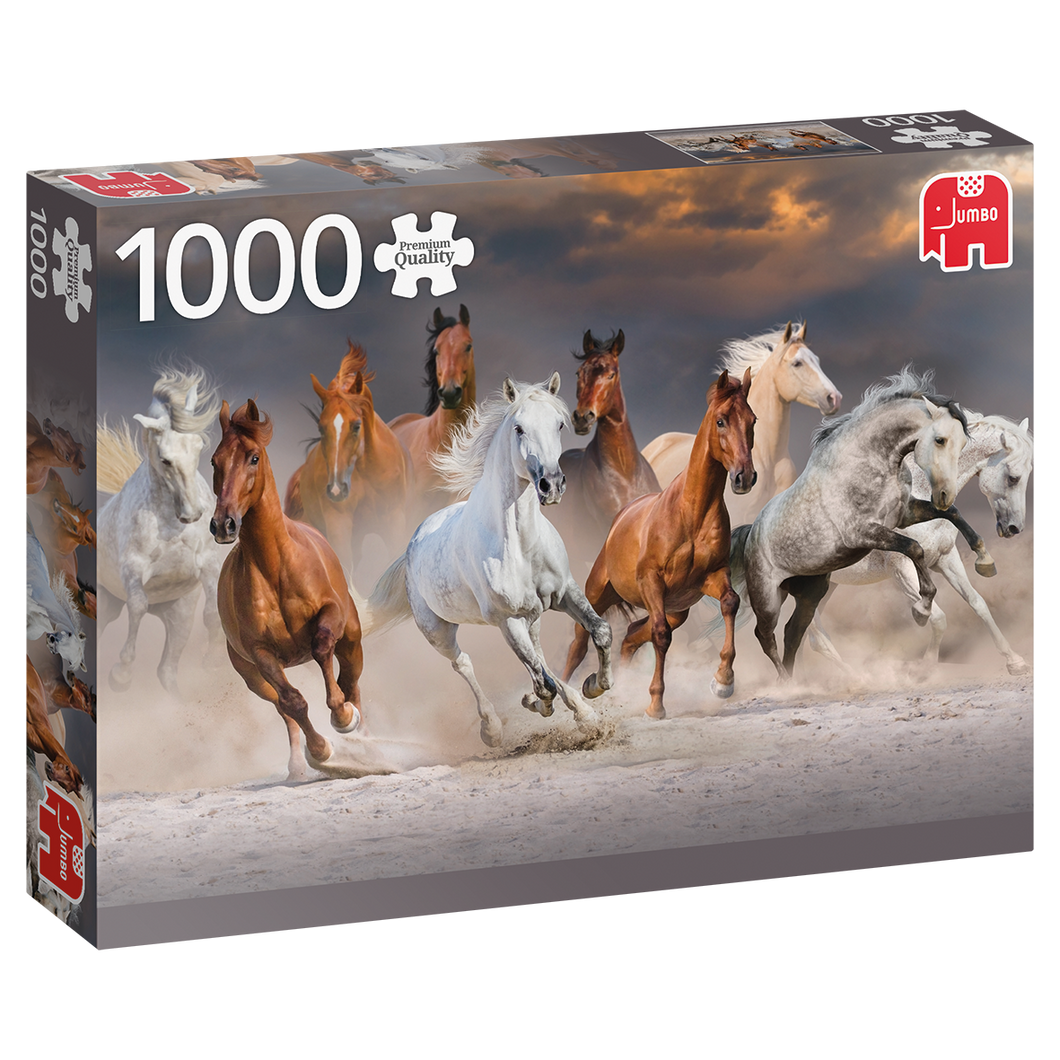 Jumbo Spiele 18864 Jumbo Puzzle - # 1000 - Pferde in der Wüste