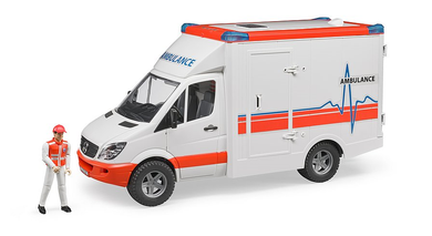 BRUDER 02536 Profi-Serie - Mercedes-Benz Sprinter Ambulanz mit Sanitäter