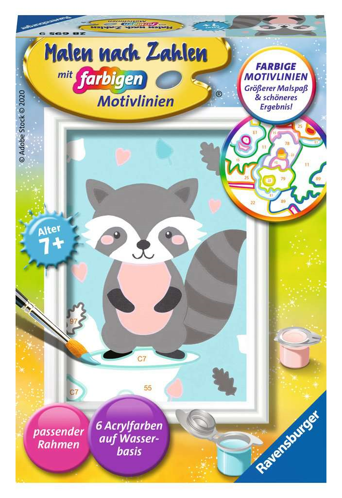 Ravensburger 28695 Malen nach Zahlen - Süßer Waschbär