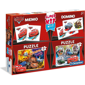 Clementoni 08201 Disney Cars - Super kit 4in1 - Puzzle 2x30 + Memo + Domino