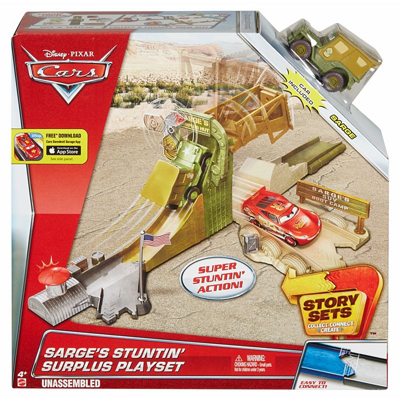 Mattel DJD90 Disney - Cars - Sarge's Stuntin' Surplus Playset