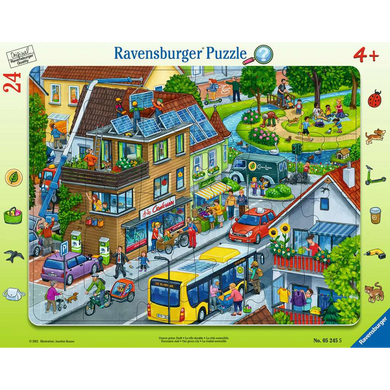 Ravensburger 05245 Kinder-Puzzle - # 24 - Rahmenpuzzle - Unsere grüne Stadt