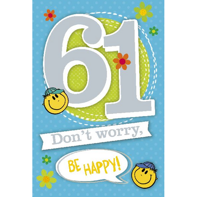 Depesche 5698-080 Karten mit Musik - # 80 - Dont worry be happy - Zahl 61 - blau