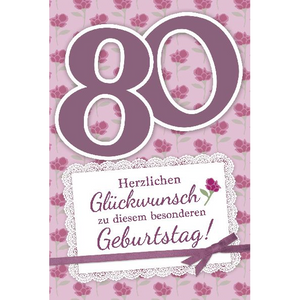 Depesche 5698-101 Karten mit Musik - # 101 - Herzlichen Glückwunsch zu diesem besonderen Geburtstag! - Zahl 80 - rosa