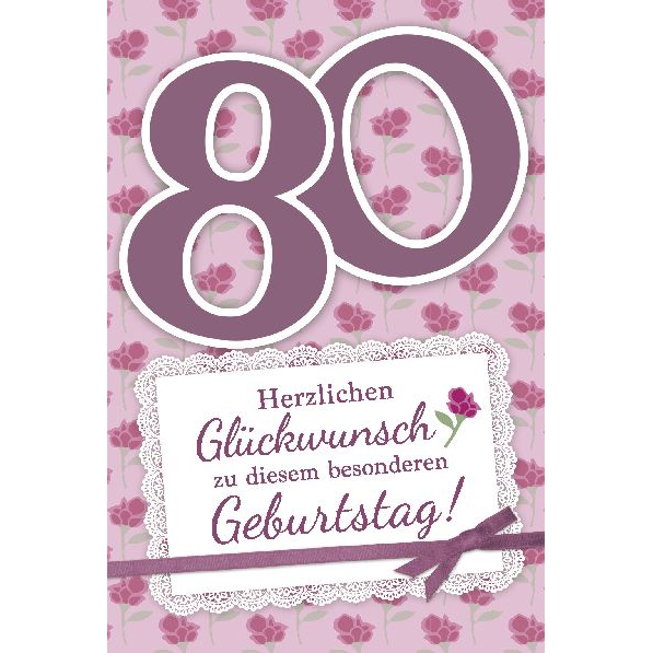 Depesche 5698-101 Karten mit Musik - # 101 - Herzlichen Glückwunsch zu diesem besonderen Geburtstag! - Zahl 80 - rosa
