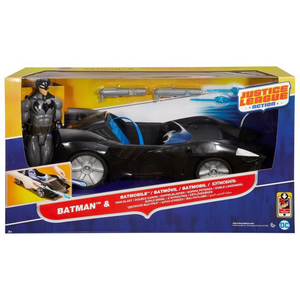 Mattel FFF28 DC Justice League -  Twin Blast Batmobile plus Actionfigur Batman