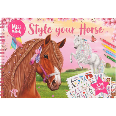 Depesche 010930 Miss Melody - Style your Horse Malbuch (mit Stickern)