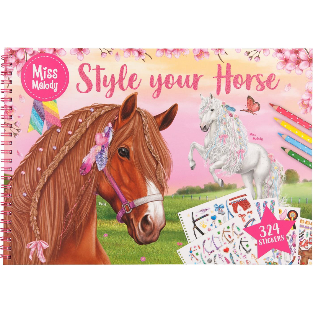 Depesche 010930 Miss Melody - Style your Horse Malbuch (mit Stickern)