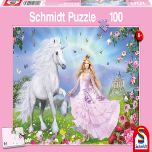 Schmidt Spiele 55565 Kinderpuzzle - Prinzessin der Einhörner - 100 Teile