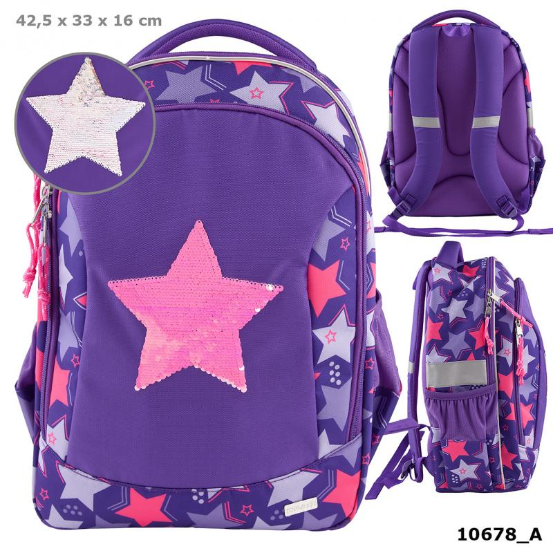 Depesche 10678 TOP Model - Schulrucksack Streichpailletten Stars