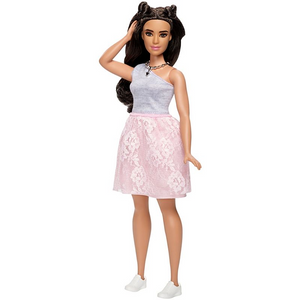 Mattel DYY95 Barbie Fashionistas - - # 65 - Powder Pink Lace – Curvy Model