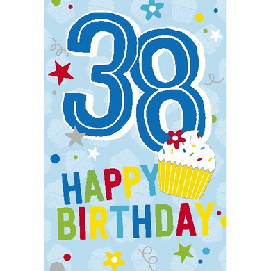 Depesche 5698-051 Karten mit Musik - # 51 - Happy Birthday - Zahl 38 - hellblau