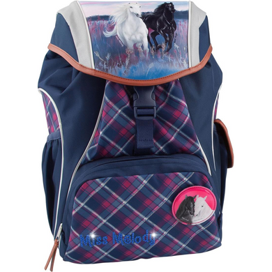Depesche 6560 Miss Melody - Schulrucksack Karo mit Klett
