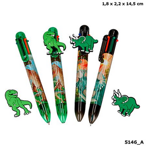 Depesche 5146 Dino World Kugelschreiber mit 6 Tinten