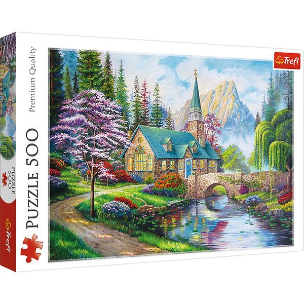 Trefl 37327 Trefl Puzzle - Premium Puzzle - # 500 - Kirche im Wald