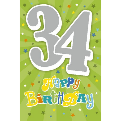 Depesche 5698-047 Karten mit Musik - # 47 - Happy Birthday - Zahl 34 - grün