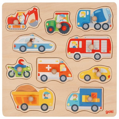 goki 57391 Holzpuzzle - Hintergrundbildpuzzle Fahrzeuge