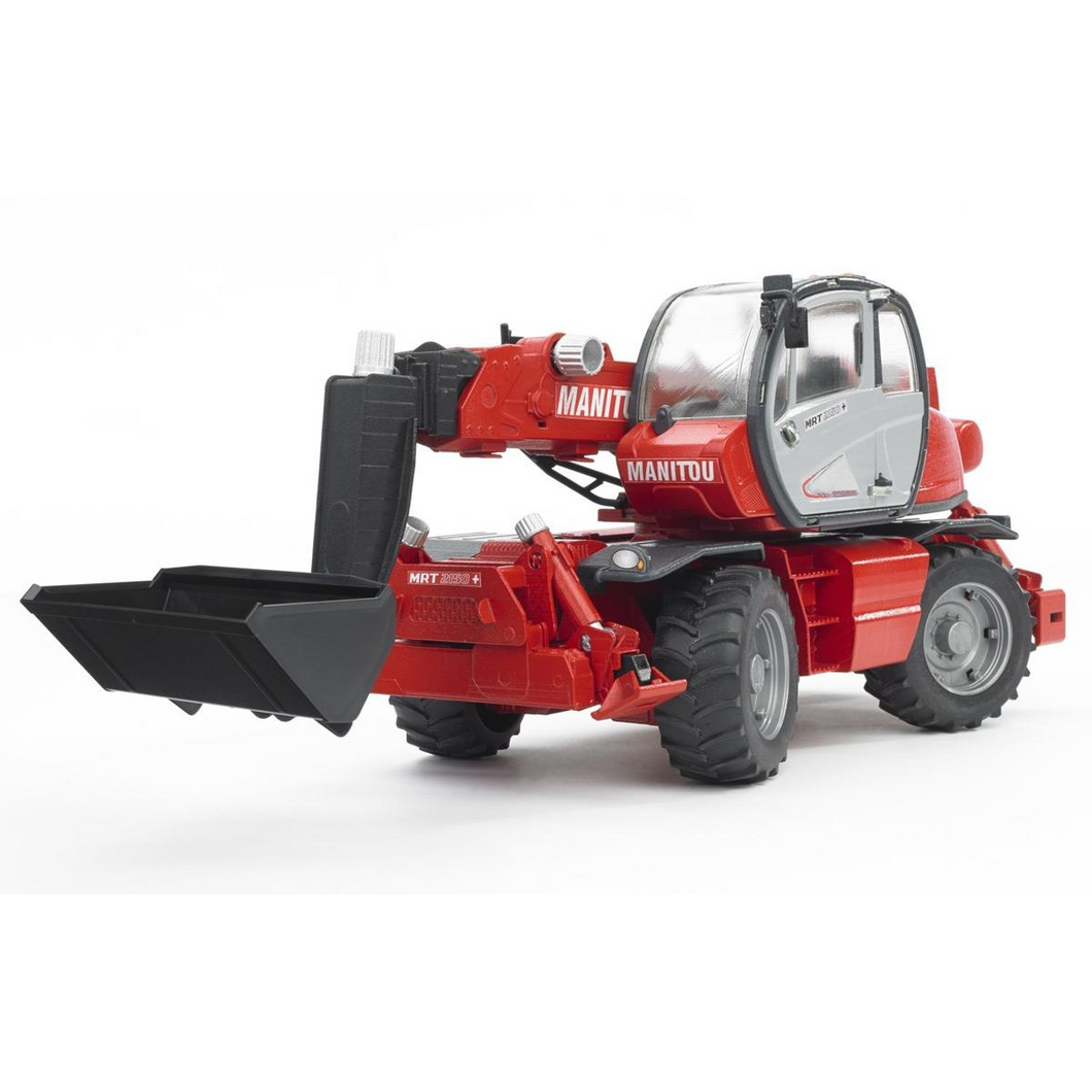 BRUDER 02129 Profi-Serie - Manitou Teleskopstapler MRT 2150 mit Zubehör