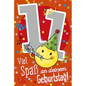 Depesche 5698-021 Karten mit Musik - # 21 - Viel Spaß an deinem Geburtstag! - Zahl 11 - rot